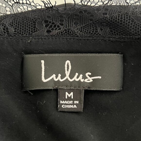 Lulus Classic Black Lace Trim Flowy Slip Cocktail Mini Dress - Picture 5 of 6